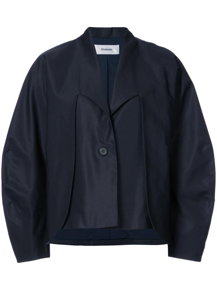 Chalayan Double Layer Curved Sleeve Jacket - Blue