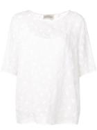 Mansur Gavriel Floral Embroidered Top - White
