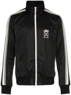 Dolce & Gabbana Zipped Sweatshirt With Stripe Detail - Black