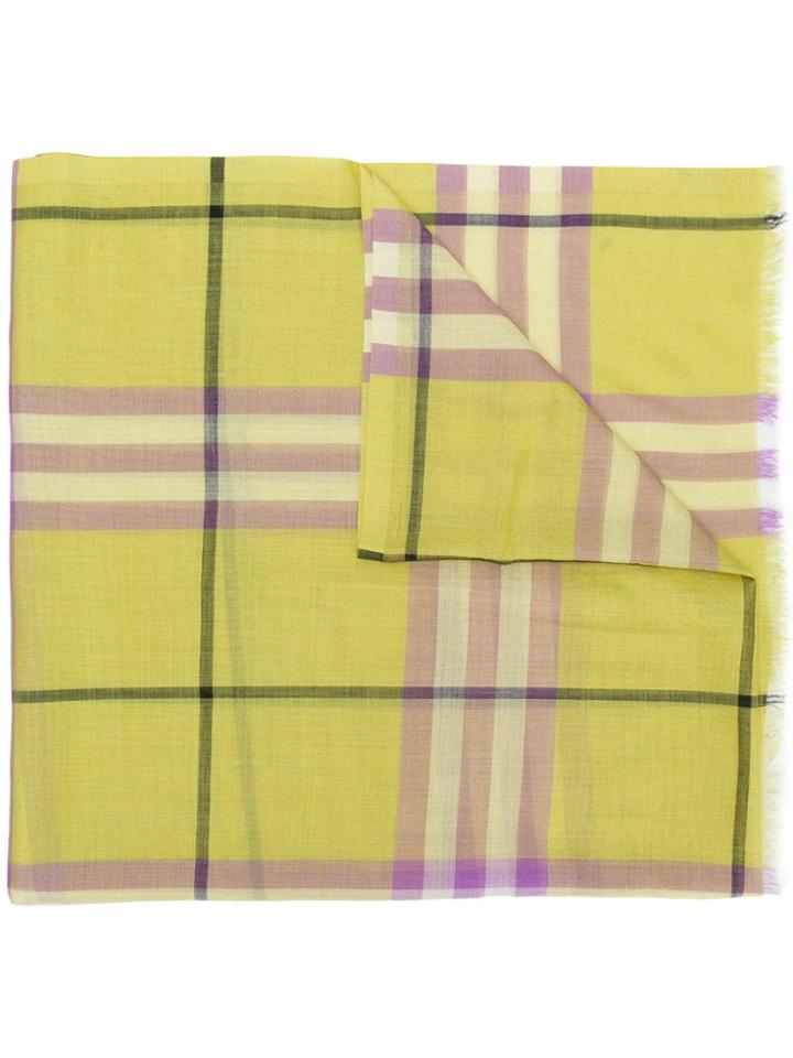 Burberry Check Scarf - Yellow