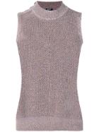 Jil Sander Navy Knitted Mesh Top - Blue