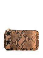 Red Valentino Red(v) Snake Effect Clutch - Neutrals