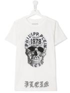 Philipp Plein Kids - Skull Print T-shirt - Kids - Cotton - 14 Yrs, Boy's, White