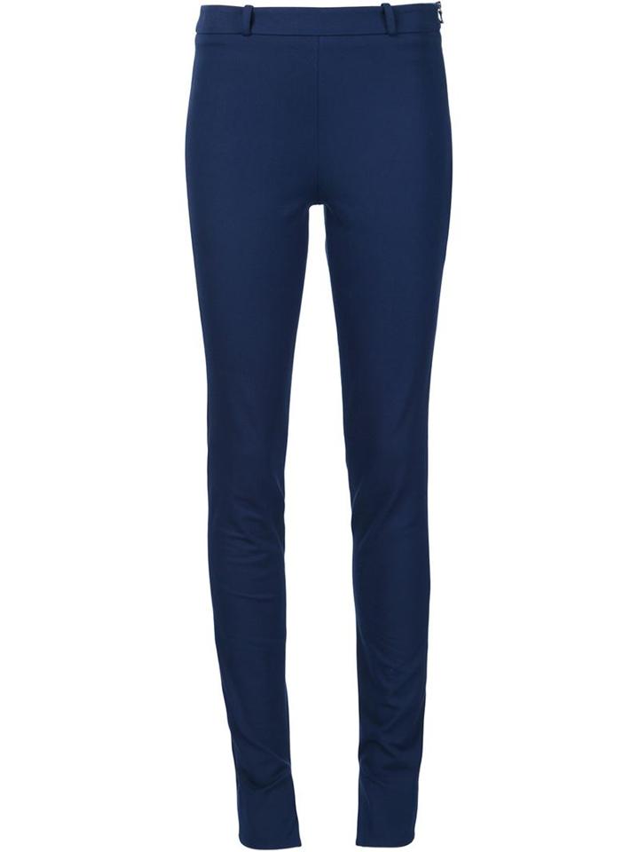 Roland Mouret Slim Fit Trousers, Women's, Size: 10, Blue, Cotton/spandex/elastane