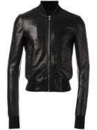 Rick Owens Cropped Bomber Jacket, Size: 50, Black, Leather/cotton