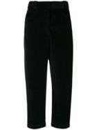 Cédric Charlier Cropped Corduroy Trousers - Black