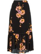 Mcq Alexander Mcqueen Floral Printed Skirt - Black