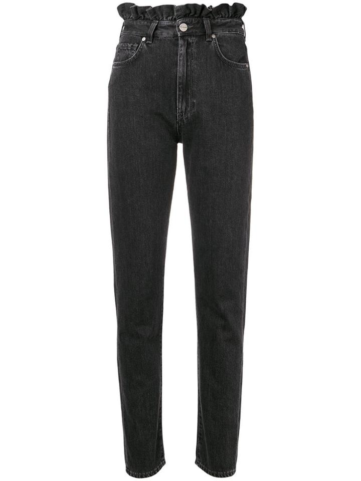 Pinko Ruffle Trim Tapered Jeans - Grey