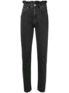 Pinko Ruffle Trim Tapered Jeans - Grey