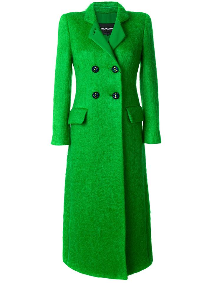 Giorgio Armani Long Double-breasted Coat - Green