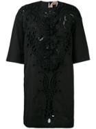 No21 - Lace Detail Shift Dress - Women - Cotton - 44, Black, Cotton