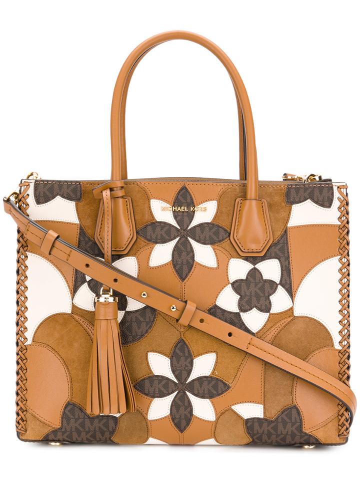 Michael Michael Kors Large Floral Mercer Tote - Brown