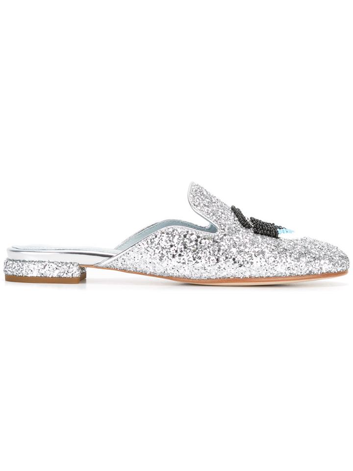 Chiara Ferragni Beaded Eye Sandals - Metallic