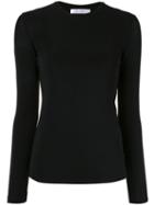 Max Mara Long-sleeved Fitted T-shirt - Black
