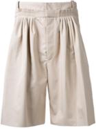 J.w.anderson Pleated Bermuda Shorts, Men's, Size: 48, Nude/neutrals, Cotton