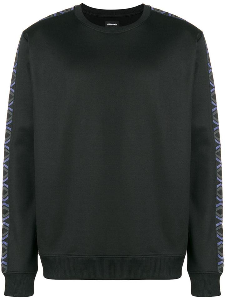 Les Hommes Metallic Side Stripe Sweatshirt - Black