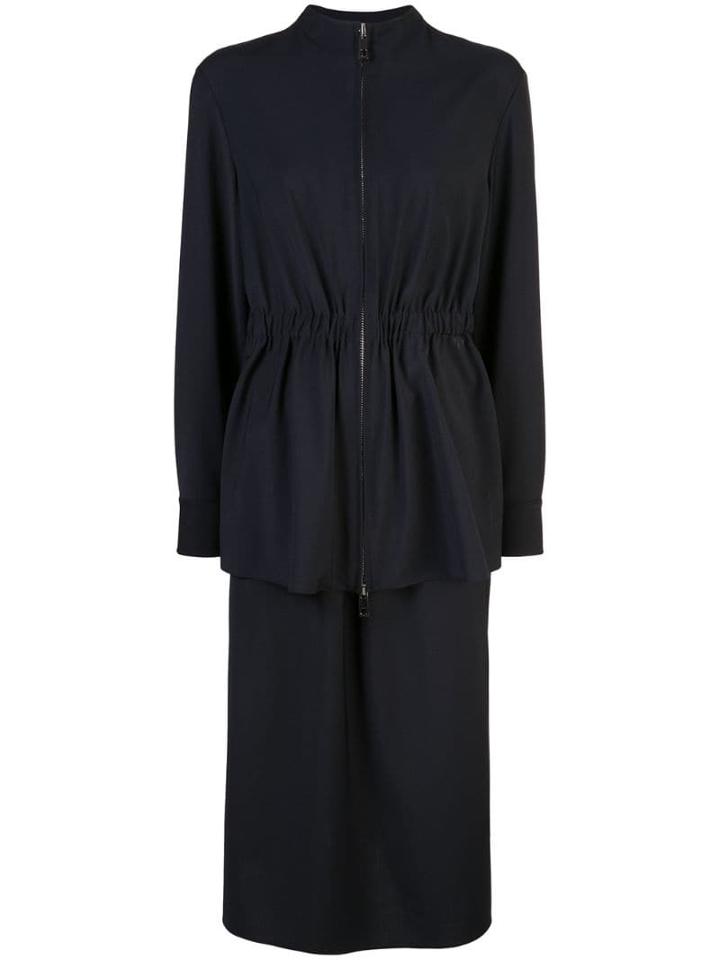 Tibi Plain Weave Double Layer Dress - Black