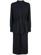 Tibi Plain Weave Double Layer Dress - Black