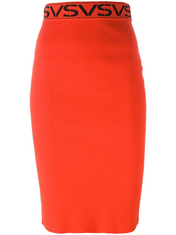 Versus Midi Pencil Skirt, Women's, Size: 44, Red, Viscose/polyester