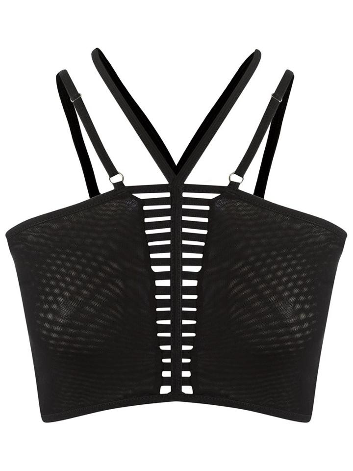 Andrea Bogosian Strappy Top, Women's, Size: Medium, Black, Polyamide/polyurethane
