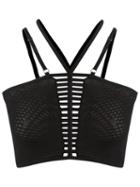 Andrea Bogosian Strappy Top, Women's, Size: Medium, Black, Polyamide/polyurethane
