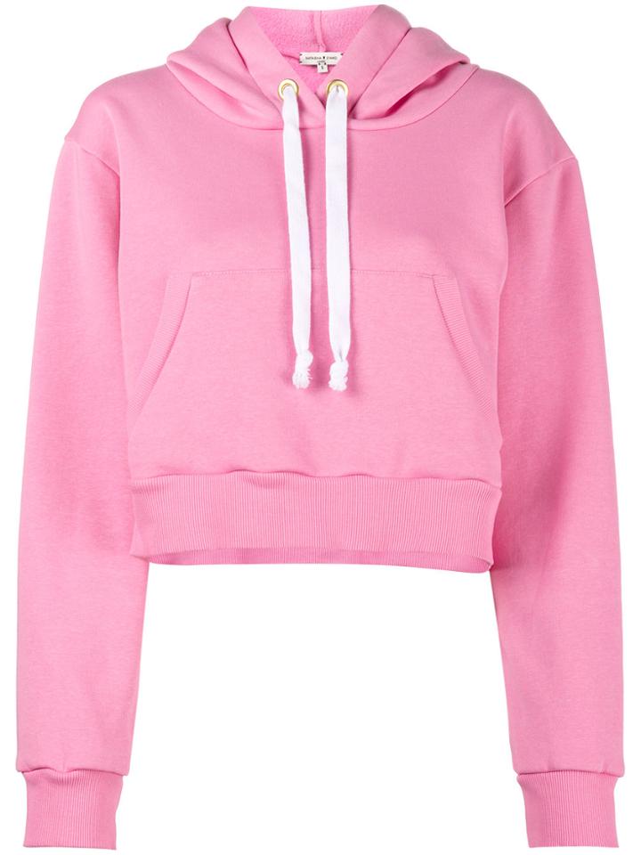 Natasha Zinko Pink Cropped Hoodie - Pink & Purple