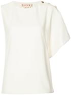 Marni - Asymmetric Blouse - Women - Polyester/acetate - 38, White, Polyester/acetate