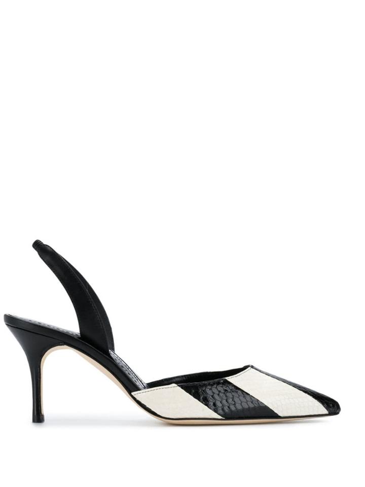 Manolo Blahnik Snakeskin Effect Pumps - Black