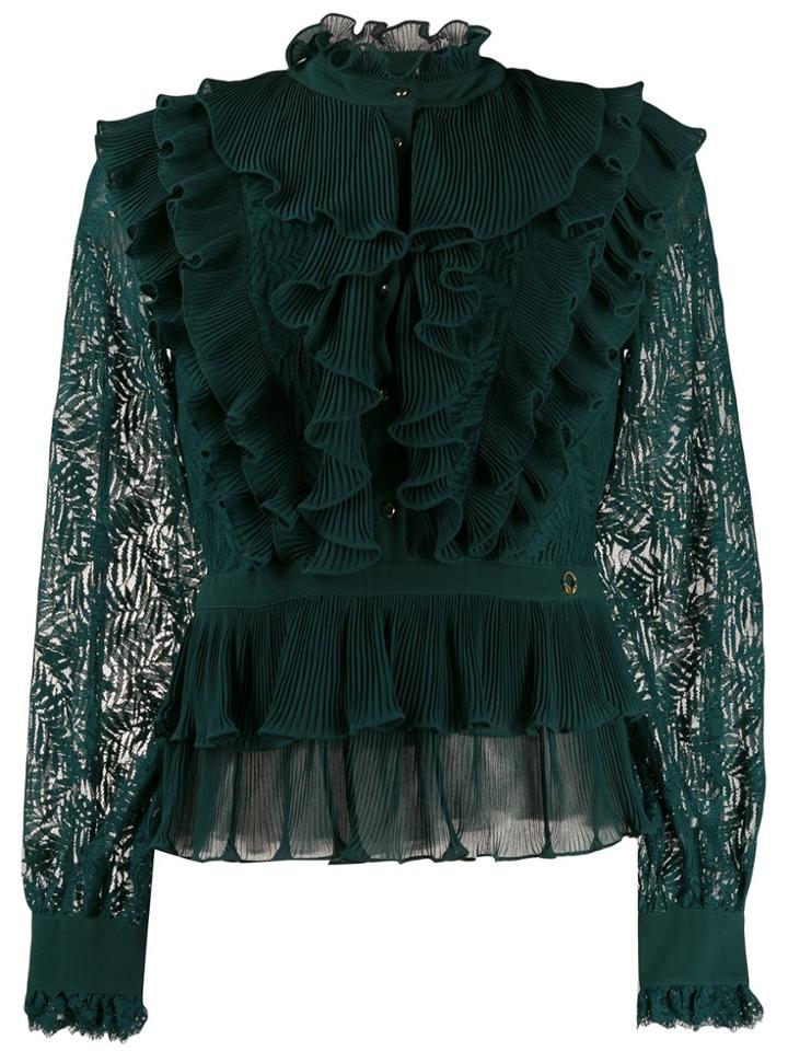 Just Cavalli Ruffled Trimmed Blouse - Green