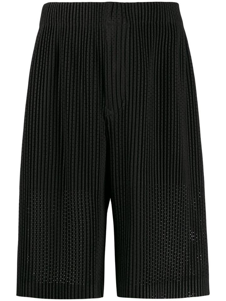 Homme Plissé Issey Miyake Ribbed Shorts - Black