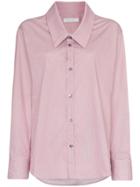 Delada Exaggerated Collar And Oversized Cotton Shirt - Red