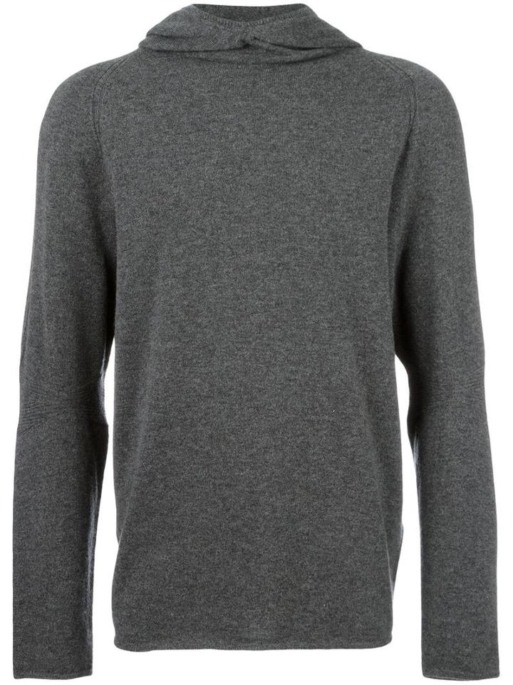 Calvin Klein Collection V-neck Hoodie, Men's, Size: Small, Grey, Cashmere