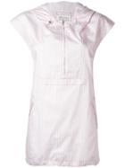 Maison Margiela Pinstripe Hooded Top, Women's, Size: 40, White, Cotton/polyamide