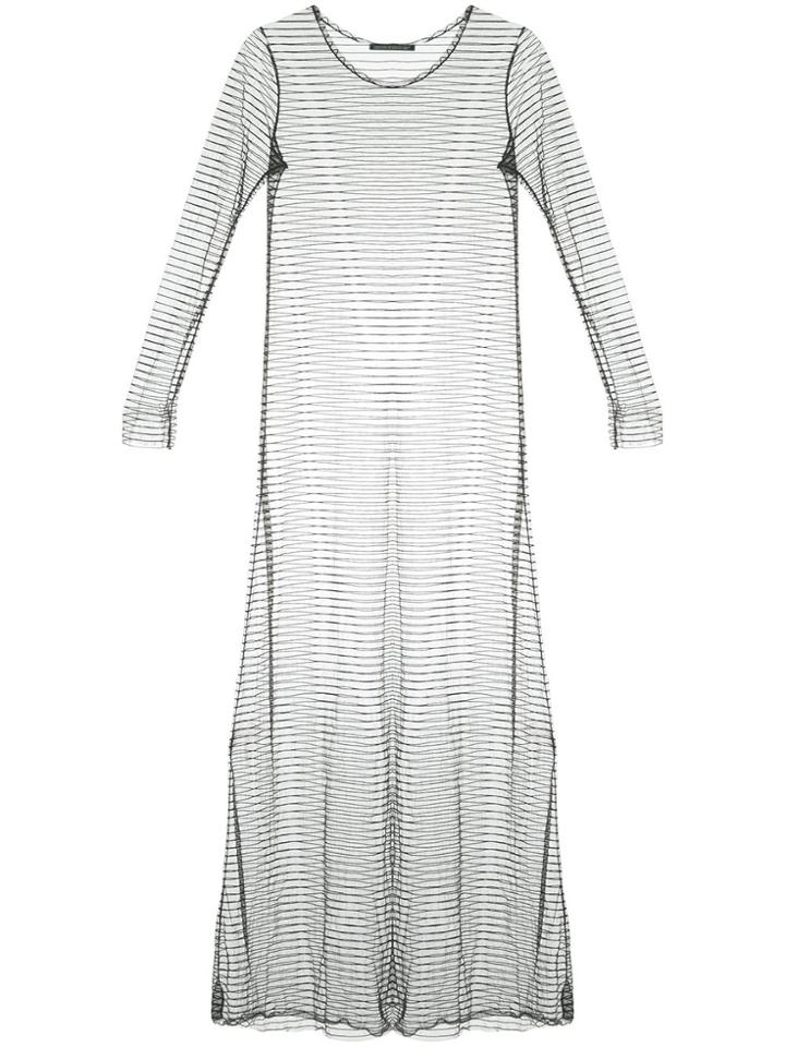 Yohji Yamamoto Vintage Sheer Striped Dress - Black