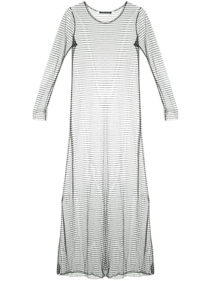 Yohji Yamamoto Vintage Sheer Striped Dress - Black