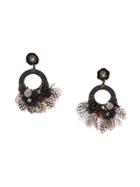 Ranjana Khan Feather Embellished Earrings - Black