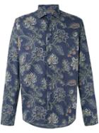 Etro - Floral Print Shirt - Men - Cotton - M, Blue, Cotton