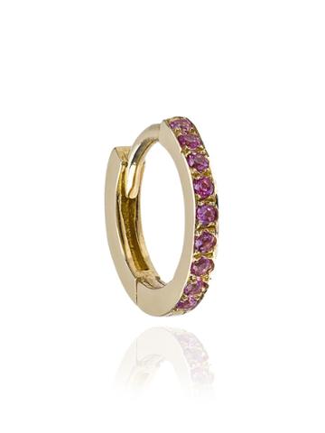 Alemdara Nuran Sapphire Hoop Earring - Metallic
