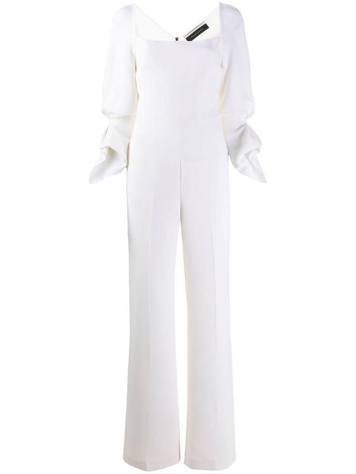 Roland Mouret Ruffled Cuff Jumpsuit - White