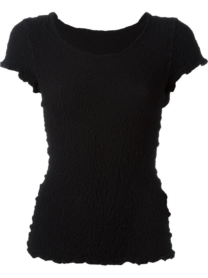 Issey Miyake Cauliflower Pleated Short Sleeve Blouse