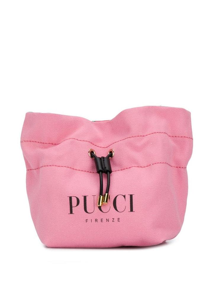Emilio Pucci Pink Logo Print Cotton-canvas Beauty Case