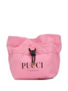 Emilio Pucci Pink Logo Print Cotton-canvas Beauty Case