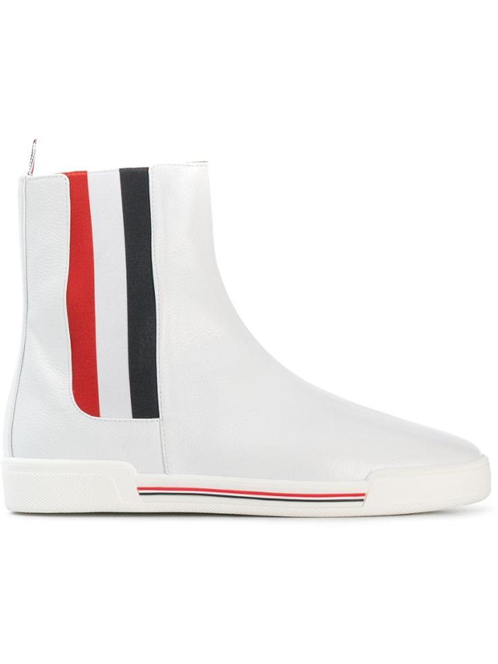 Thom Browne Tri-stripe Chelsea Boots - White