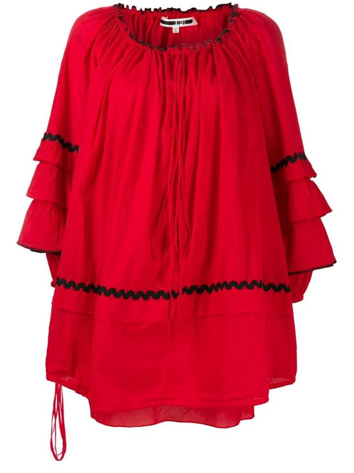 Mcq Alexander Mcqueen Short Ruffled Dress - Red