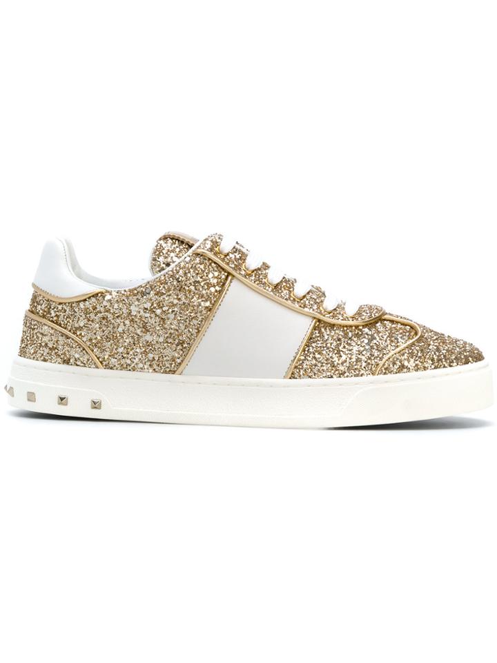 Valentino Valentino Garavani Glitter Flycrew Sneakers - Metallic