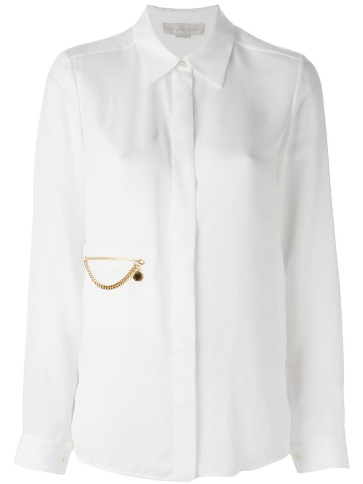 Stella Mccartney Chain Detail Shirt, Women's, Size: 44, Nude/neutrals, Rayon/aluminium/metal (other)