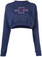 Gcds Cropped Loose Sweatshirt - Blue