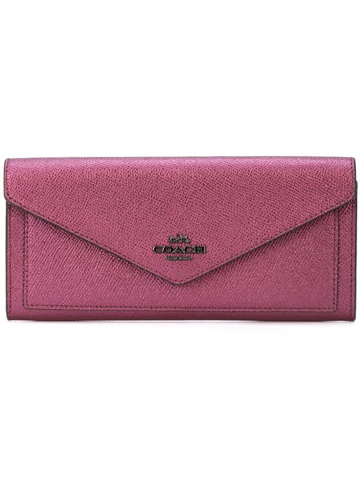 Coach Metallic Soft Wallet - Red