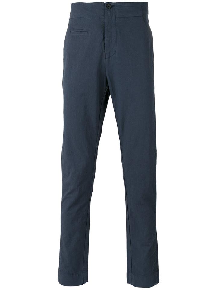 Hannes Roether - Straight Cut Trousers - Men - Cotton/spandex/elastane - M, Blue, Cotton/spandex/elastane