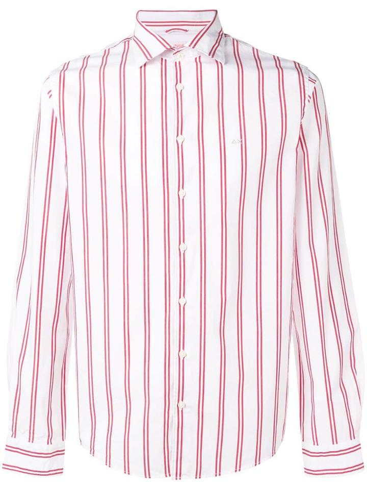 Sun 68 Striped Shirt - White